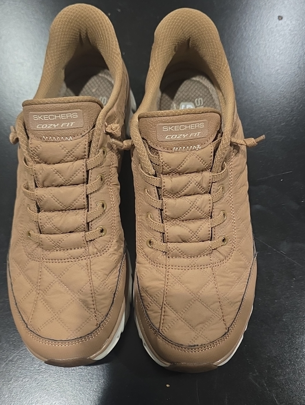 Skechers Cozy Fit Quilted Sneakers - Tan